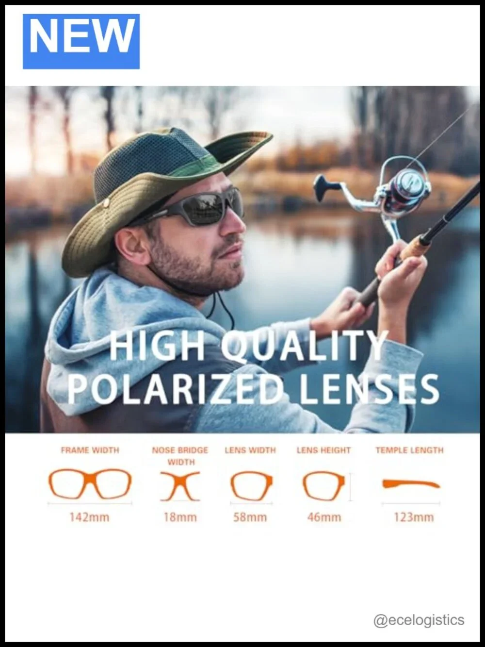 Polarized Sports Sunglasses UV400 Protection Wrap Around for Men